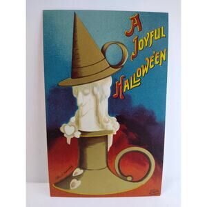 Halloween Postcard Fantasy Ellen Clapsaddle Wax Witch Candle Face 1393